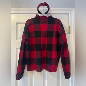 Tahari Buffalo Plaid Mockneck Sweater With Matching Headband!